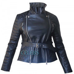 Rachel Bilson Stunning Quilted Biker Jacket