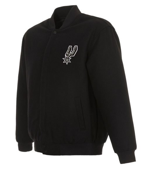 San Antonio Spurs Varsity Black Wool Jacket