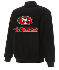 San Francisco 49ers Varsity Black Wool Jacket