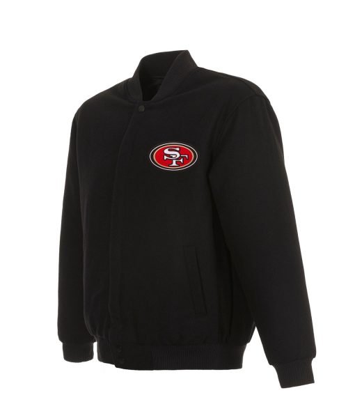 San Francisco 49ers Varsity Black Wool Jacket