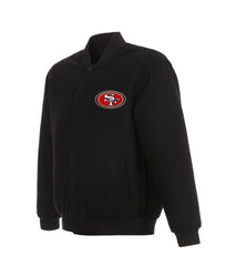 San Francisco 49ers Varsity Black Wool Jacket