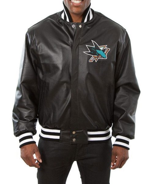 San Jose Sharks Varsity Leather Jacket