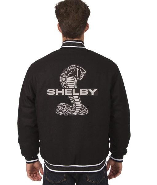 Shelby Black Wool Varsity Jacket