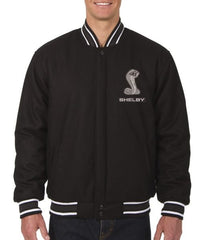 Shelby Black Wool Varsity Jacket