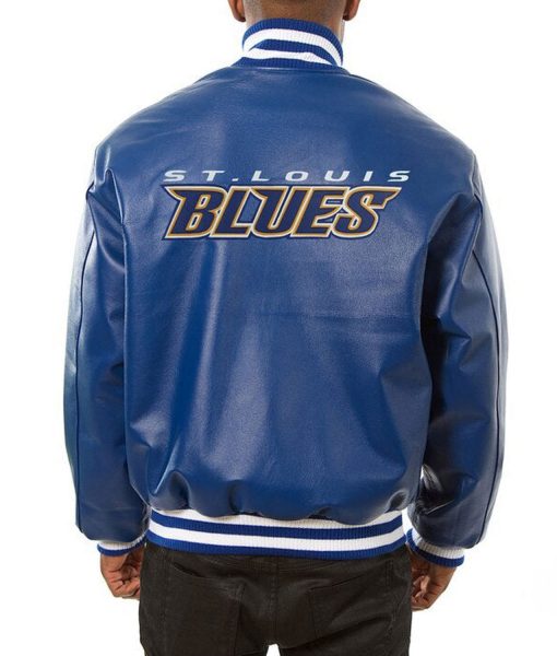 St. Louis Blues Varsity Royal Blue Leather Jacket