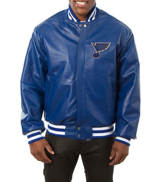St. Louis Blues Varsity Royal Blue Leather Jacket