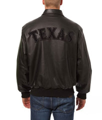 Texas Rangers Varsity Black Leather Jacket