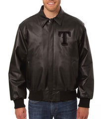 Texas Rangers Varsity Black Leather Jacket