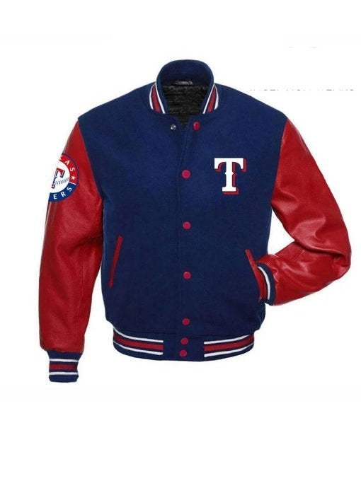 Texas Rangers Red and Blue Varsity Jacket