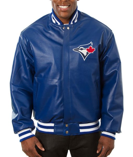 Toronto Blue Jays Varsity Royal Blue Leather Jacket