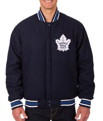 Toronto Maple Leafs Varsity Navy Blue Wool Jacket