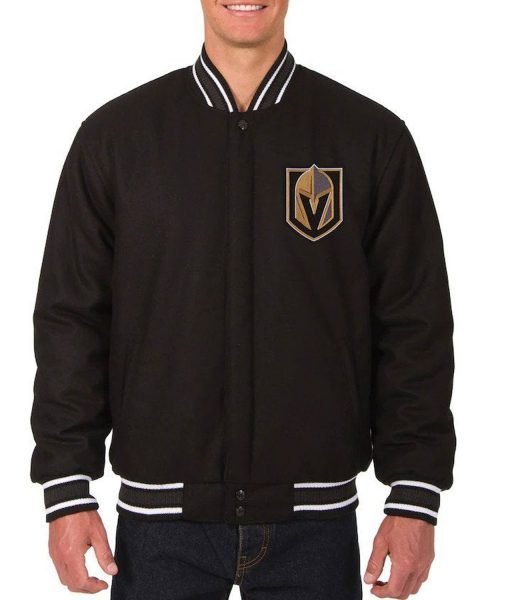 Vegas Golden Knights Varsity Black Wool Jacket