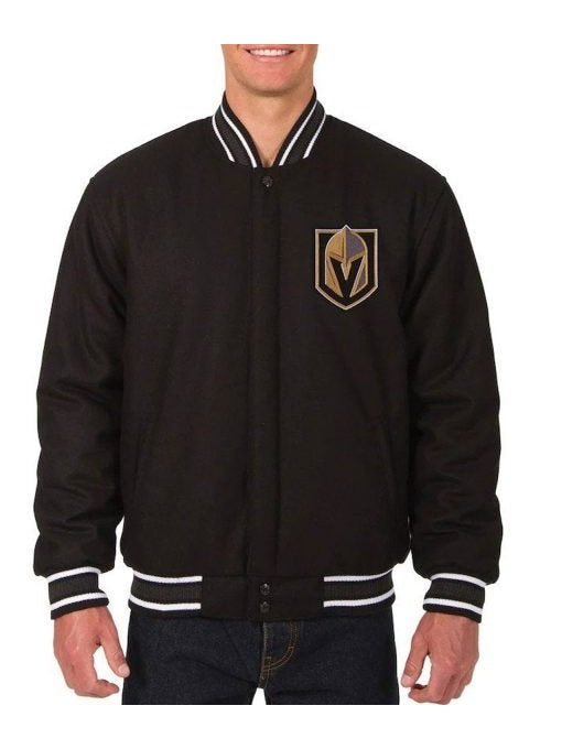 Vegas Golden Knights Varsity Black Wool Jacket