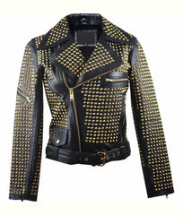 Womens Full Golden Studded Jacket