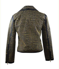 Womens Full Golden Studded Jacket