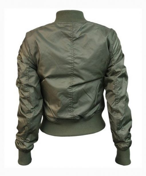 Womens Top Gun MA-1 Olive Bomber Jacket