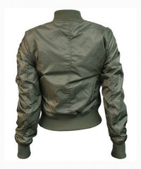Womens Top Gun MA-1 Olive Bomber Jacket