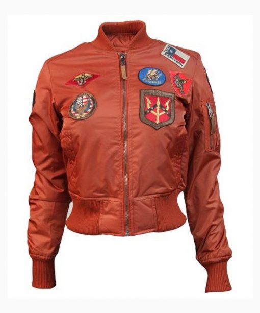 Womens Top Gun MA-1 Rust Bomber Jacket